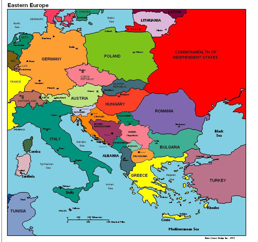 на карце Еўропы Албанія