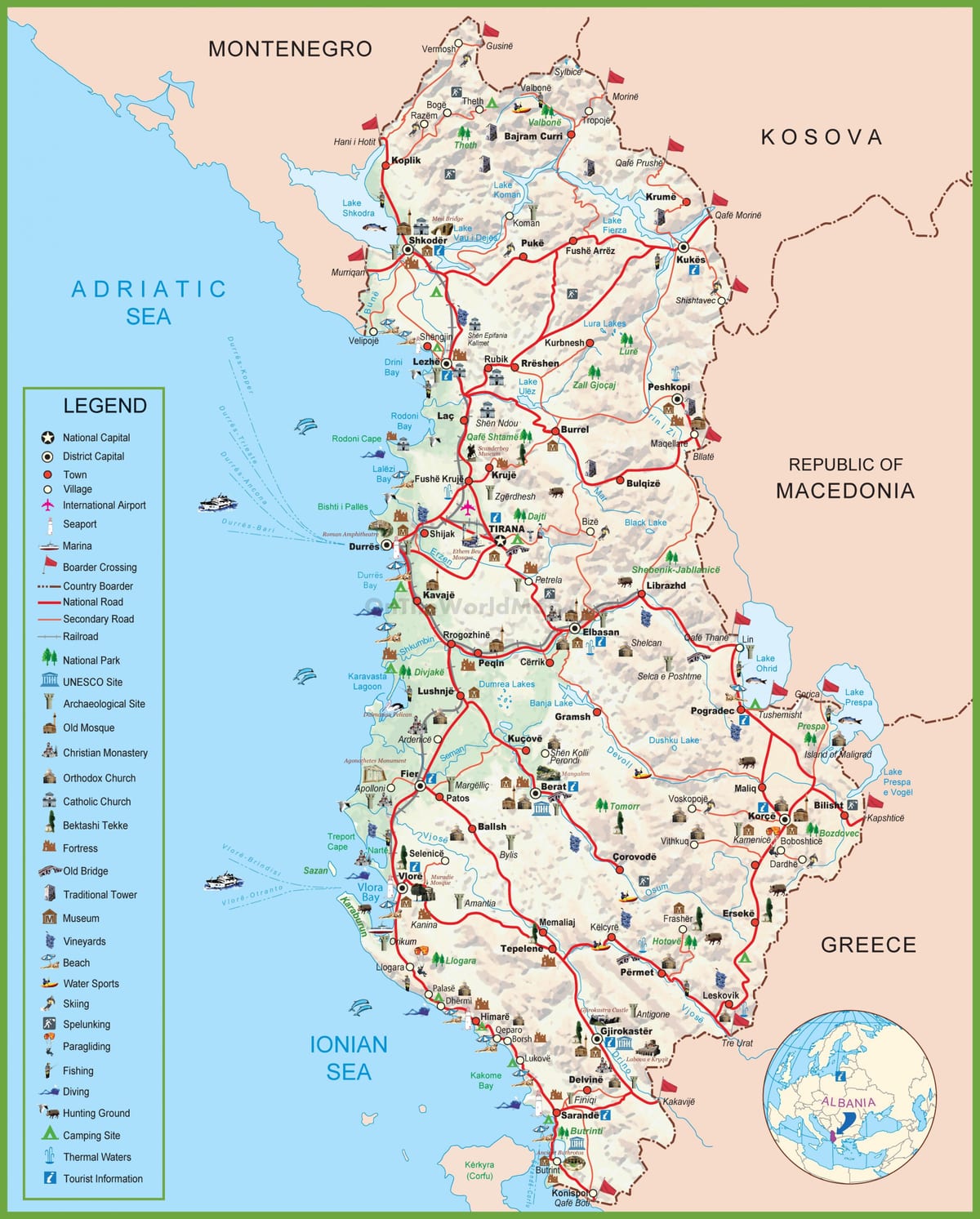 карта шкиперия Албанія