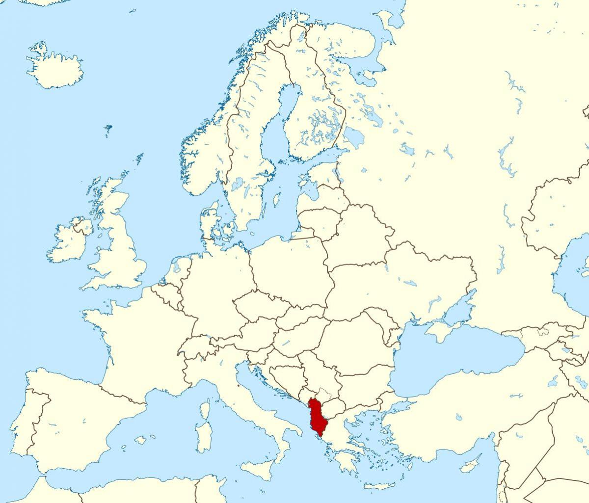 карта свету, якая паказвае Албанія