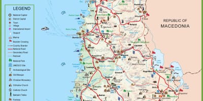 Карта Албаніі турыст
