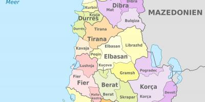 Карта Албаніі палітычныя